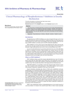 Clinical Pharmacology of Phosphodiesterase 5 Inhibitors in Erectile Dysfunction