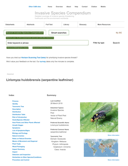 Invasive Species Compendium Detailed Coverage of Invasive Species Threatening Livelihoods and the Environment Worldwide