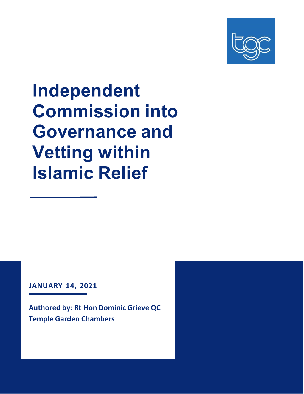 Independent Commission Into Governance and Vetting Within Islamic Relief