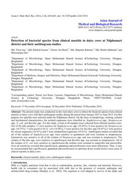 Asian Journal of Medical and Biological Research Detection Of