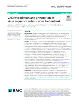 Validation and Annotation of Virus Sequence Submissions to Genbank Alejandro A