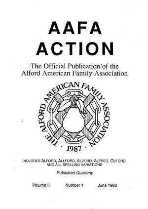 AAFA ACTION the Official Publication 'Of the Alford American Family Association