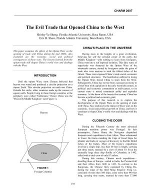 The Evil Trade That Opened China to the West