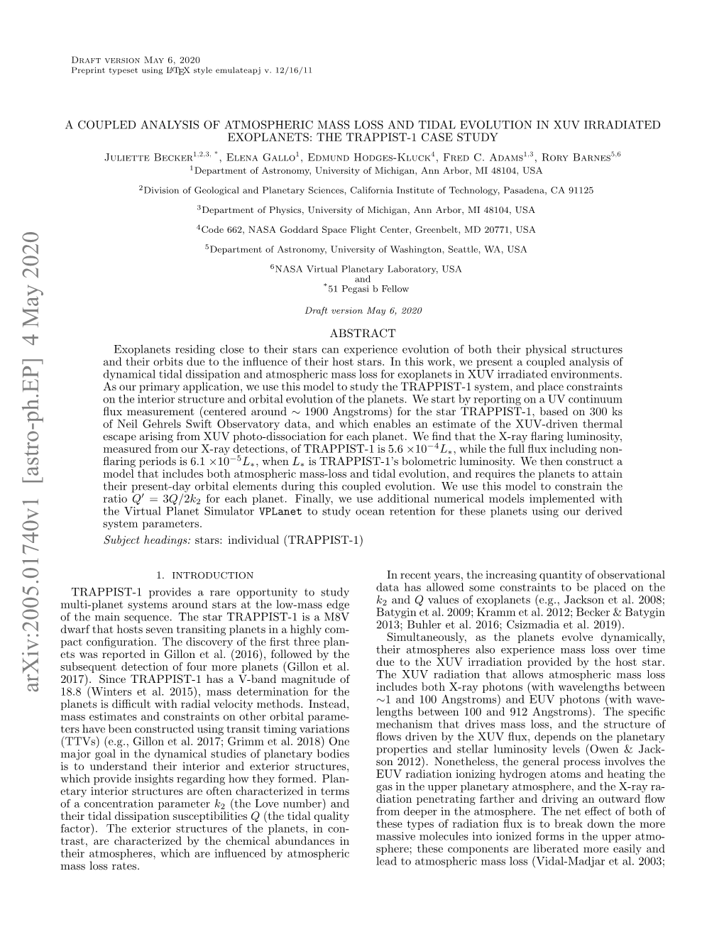 Arxiv:2005.01740V1 [Astro-Ph.EP] 4 May 2020 18.8 (Winters Et Al