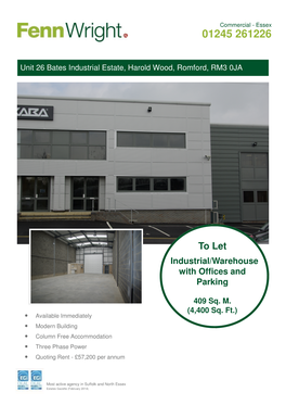 Unit 26 Bates Industrial Estate, Harold Wood, Romford, RM3 0JA