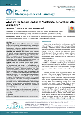 What Are the Factors Leading to Nasal Septal Perforations After Septoplasty?