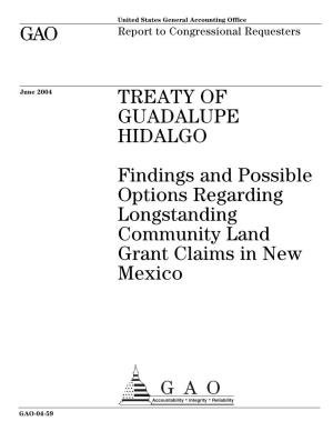 GAO-04-59 Treaty of Guadalupe Hidalgo