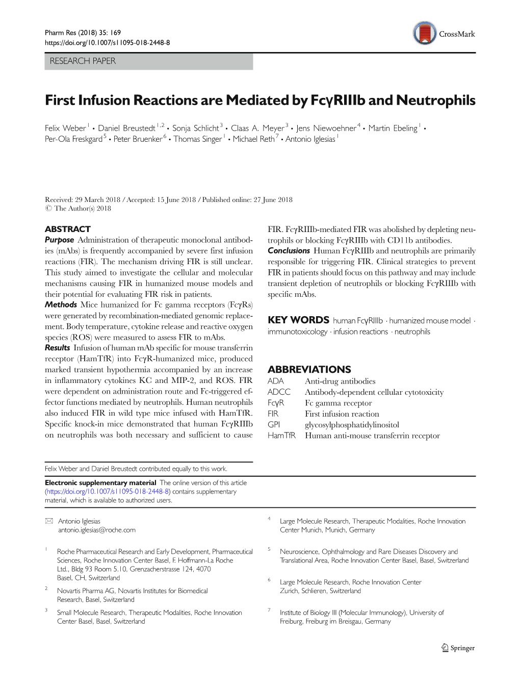 First Infusion Reactions Are Mediated by Fcγriiib and Neutrophils