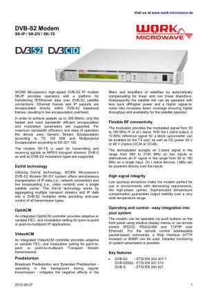 DVB-S2 Modem SK-IP / SK-DV / SK-TS