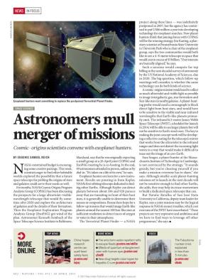 Astronomers Mull Merger of Missions