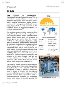 ITER - Wikipedia 1 of 23