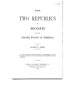 The Two Republics Or Rome and the United States of America