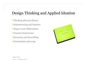 Design Thinking and Applied Ideation