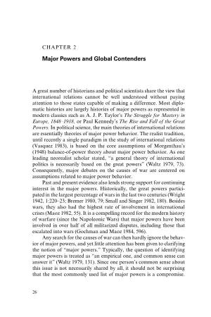 Major Powers and Global Contenders