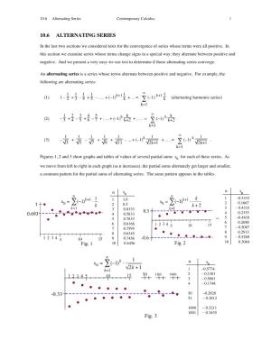 10.6 Alternating Series Contemporary Calculus 1