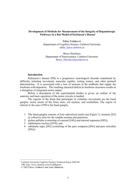 1 Development of Methods for Measurement of the Integrity Of