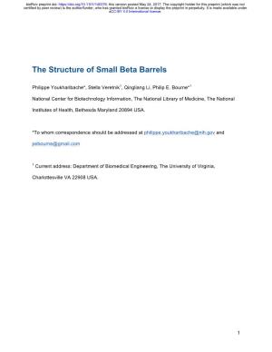The Structure of Small Beta Barrels