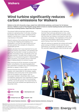 Wind Turbine Significantly Reduces Carbon Emissions for Walkers