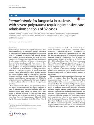 Yarrowia Lipolytica Fungemia in Patients with Severe Polytrauma