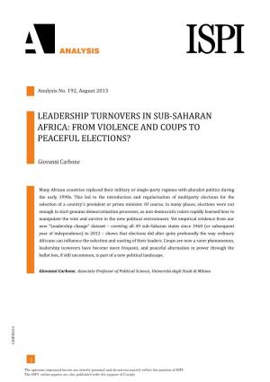 Leadership Turnovers in Sub-Saharan Africa