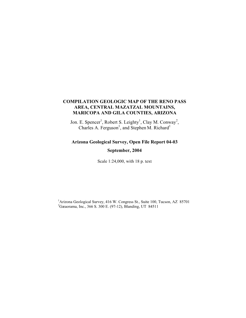 Report 04-03 September, 2004