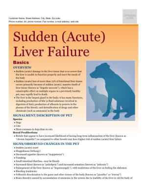 Sudden (Acute) Liver Failure