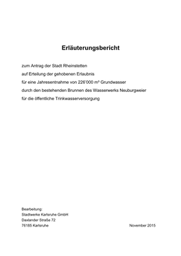 Erläuterungsbericht WR Neuburgweier