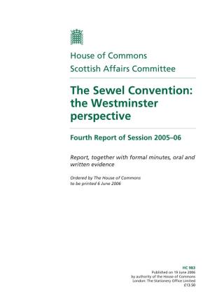The Sewel Convention: the Westminster Perspective