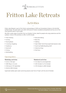 Fritton Lake Retreats
