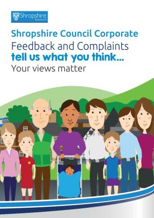 Shropshire Council Corporate Feedback and Complaints Tell Us What You Think