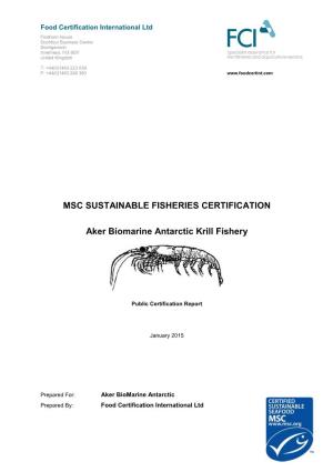 Aker Biomarine Antarctic Krill Fishery