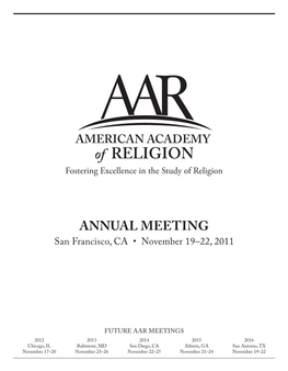 ANNUAL MEETING San Francisco, CA • November 19–22, 2011