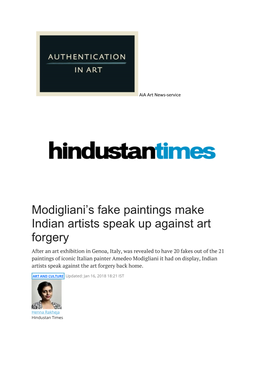 Modigliani's Fake Paintings Make Indian Artists Speak up Against Art