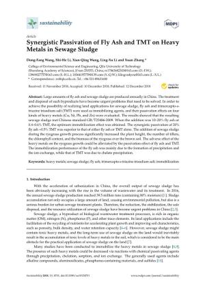 Synergistic Passivation of Fly Ash and TMT on Heavy Metals in Sewage Sludge