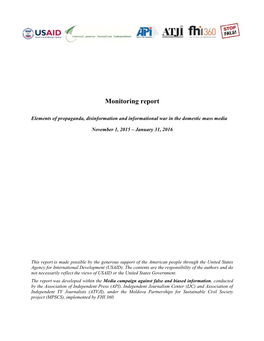 Monitoring Report