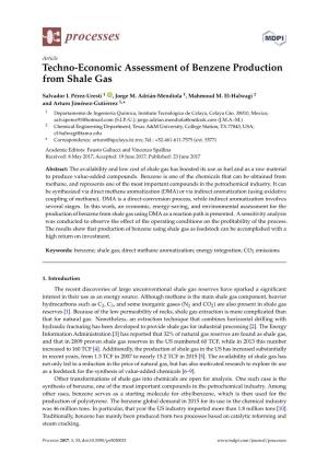 Techno-Economic Assessment of Benzene Production from Shale Gas