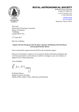 UKSA ESA Inquiry Response.Pdf