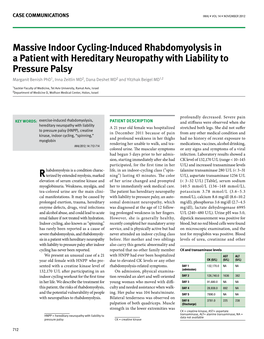 Massive Indoor Cycling-Induced Rhabdomyolysis in a Patient With