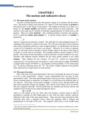CHAPTER 2 the Nucleus and Radioactive Decay