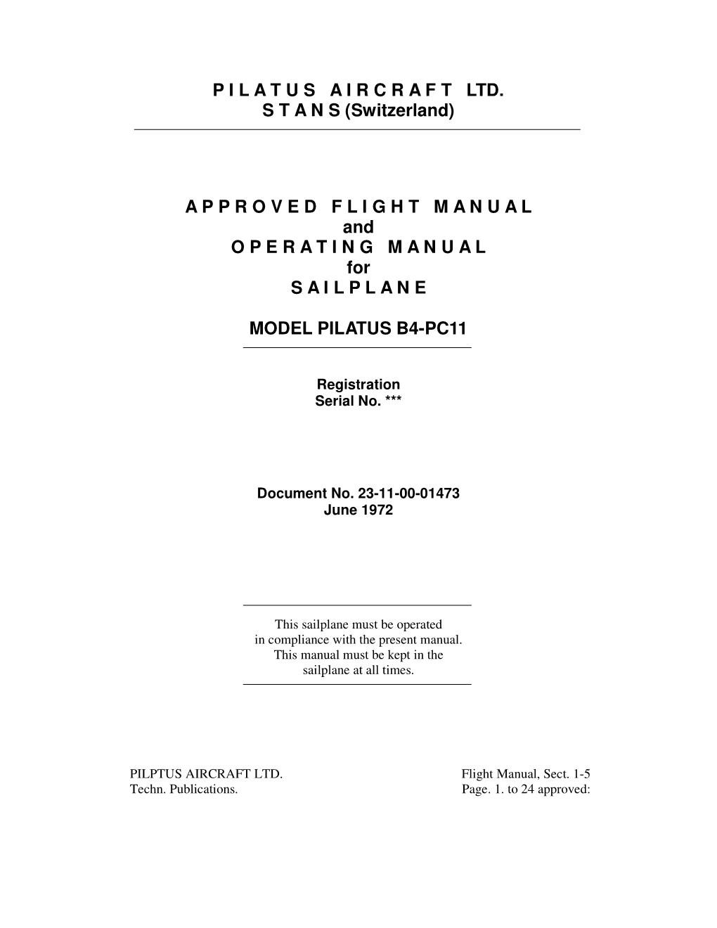 Flight Manual, Sect