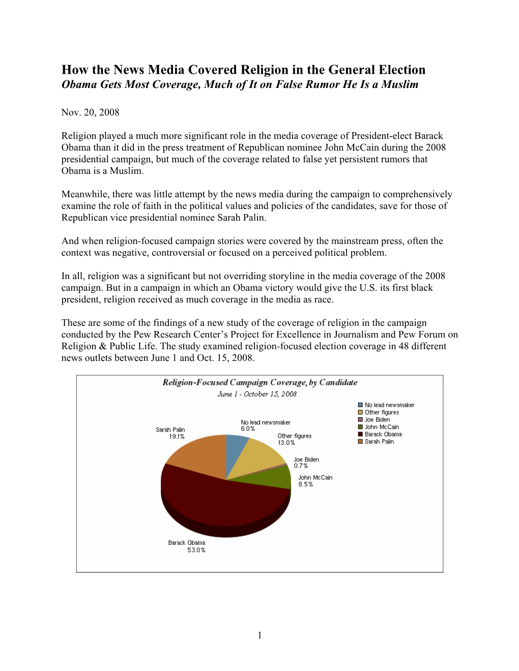 Though General Election Focused on Economy, Religion-Related Storylines Were a Key Element in the Campaign