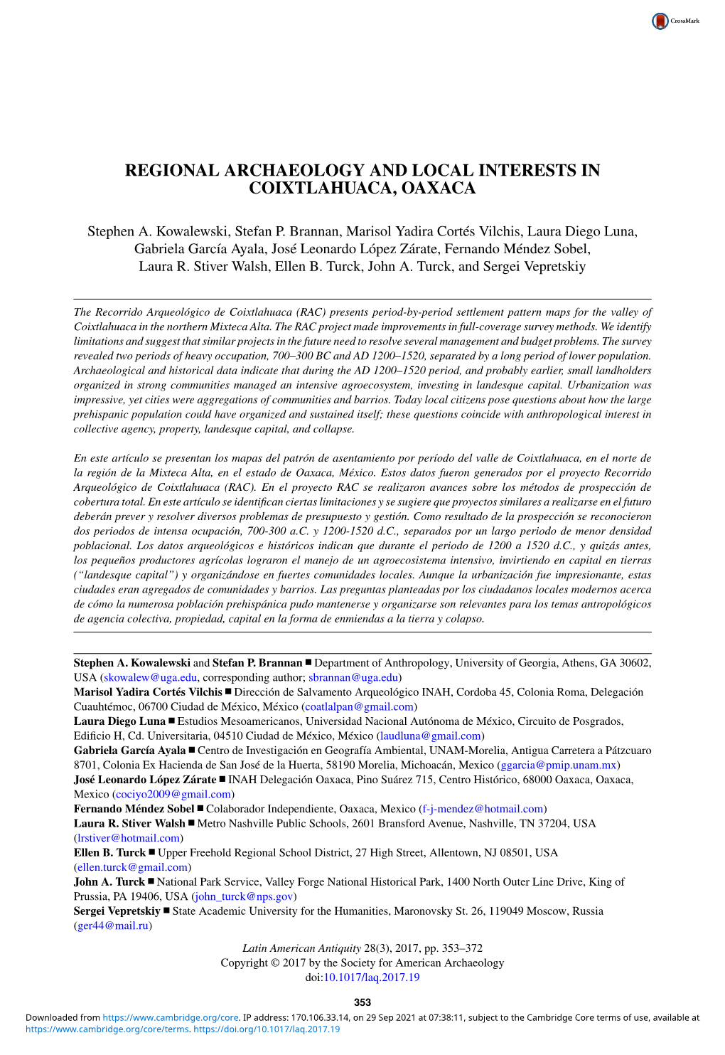 Regional Archaeology and Local Interests in Coixtlahuaca, Oaxaca