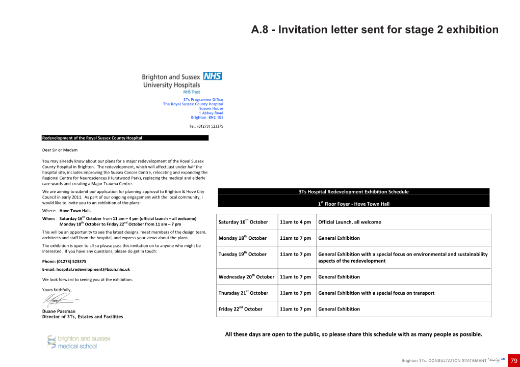 Invitation Letter Sent for Stage 2 Exhibition