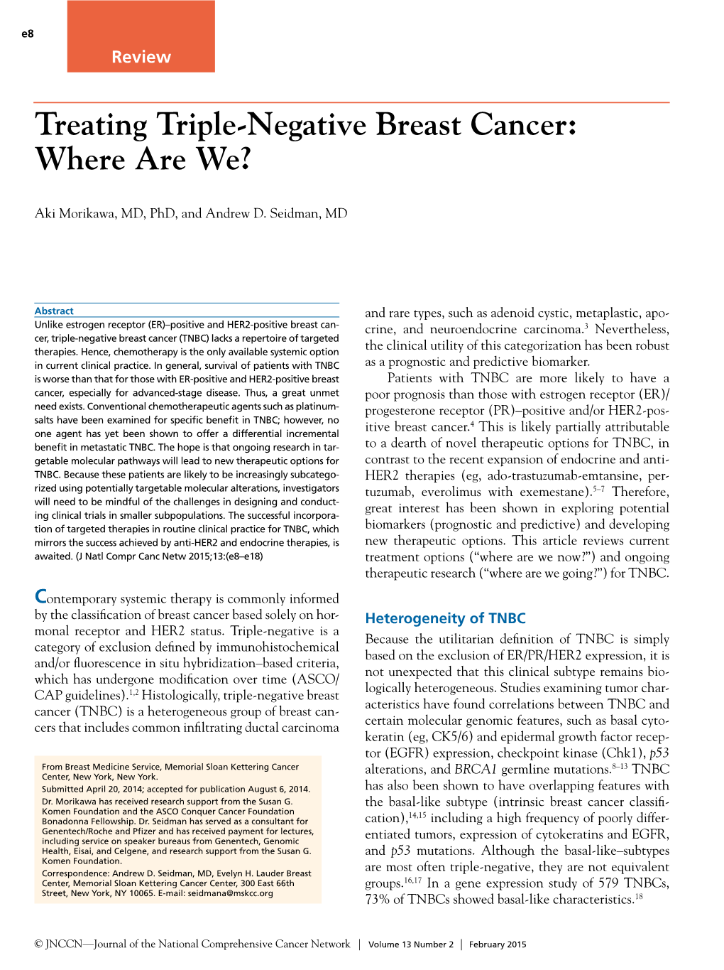 Treating Triple-Negative Breast Cancer: Where Are We?