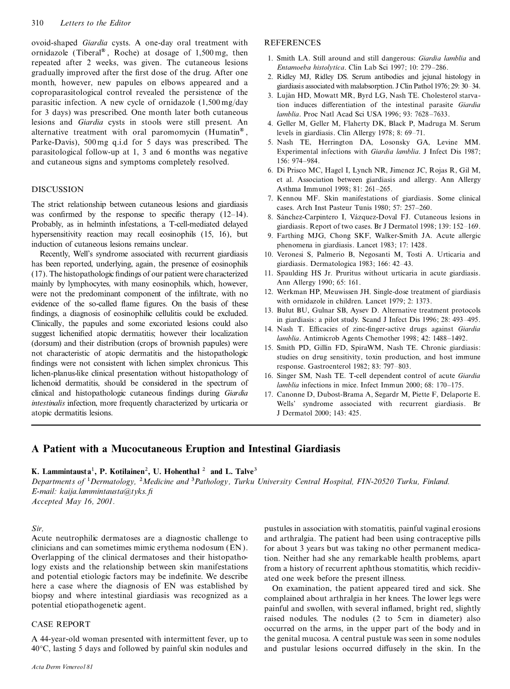 Malignant Granular Cell Tumour with Generalized Metastases And