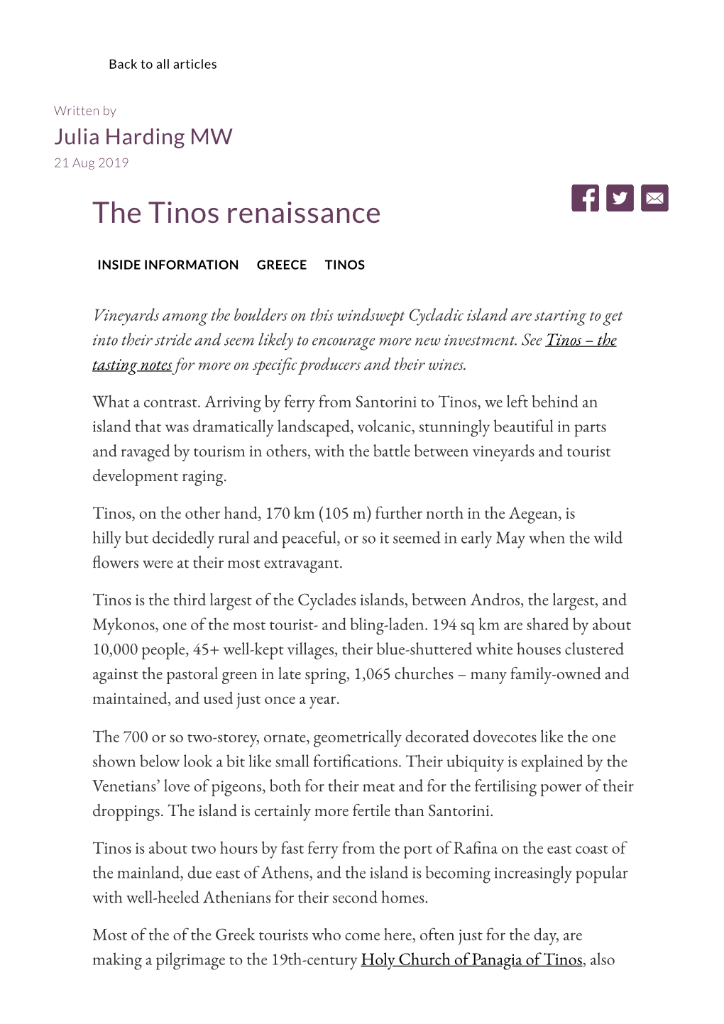 Tinos Wine Renaissance