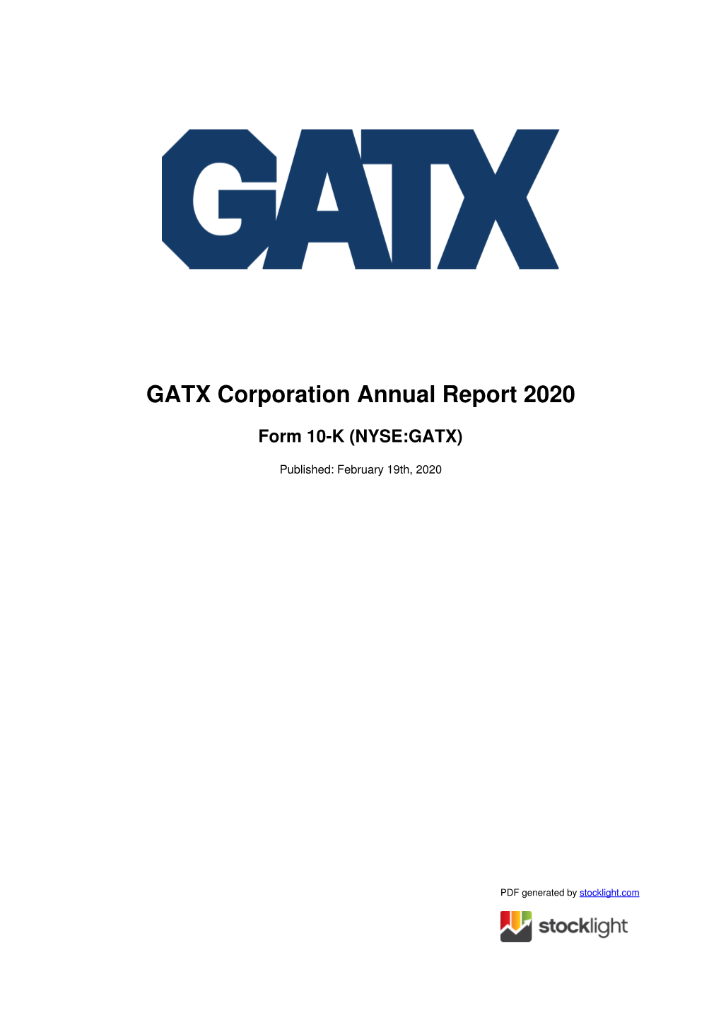 GATX Corporation Annual Report 2020