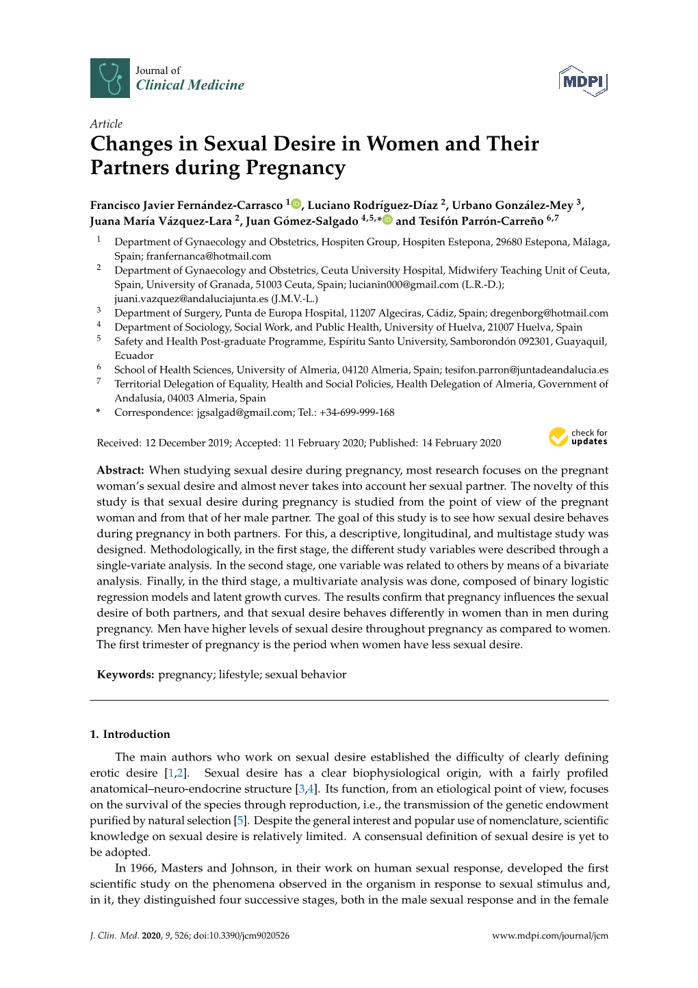 Changes in Sexual Desire in Women and Their Partners During Pregnancy