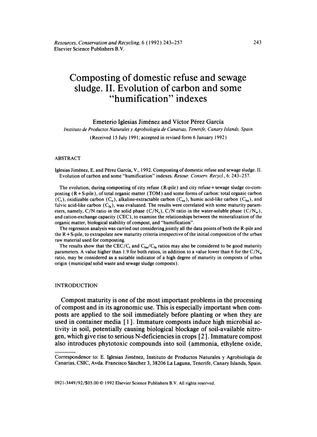 Composting of Domestic Refuse and Sewage Sludge