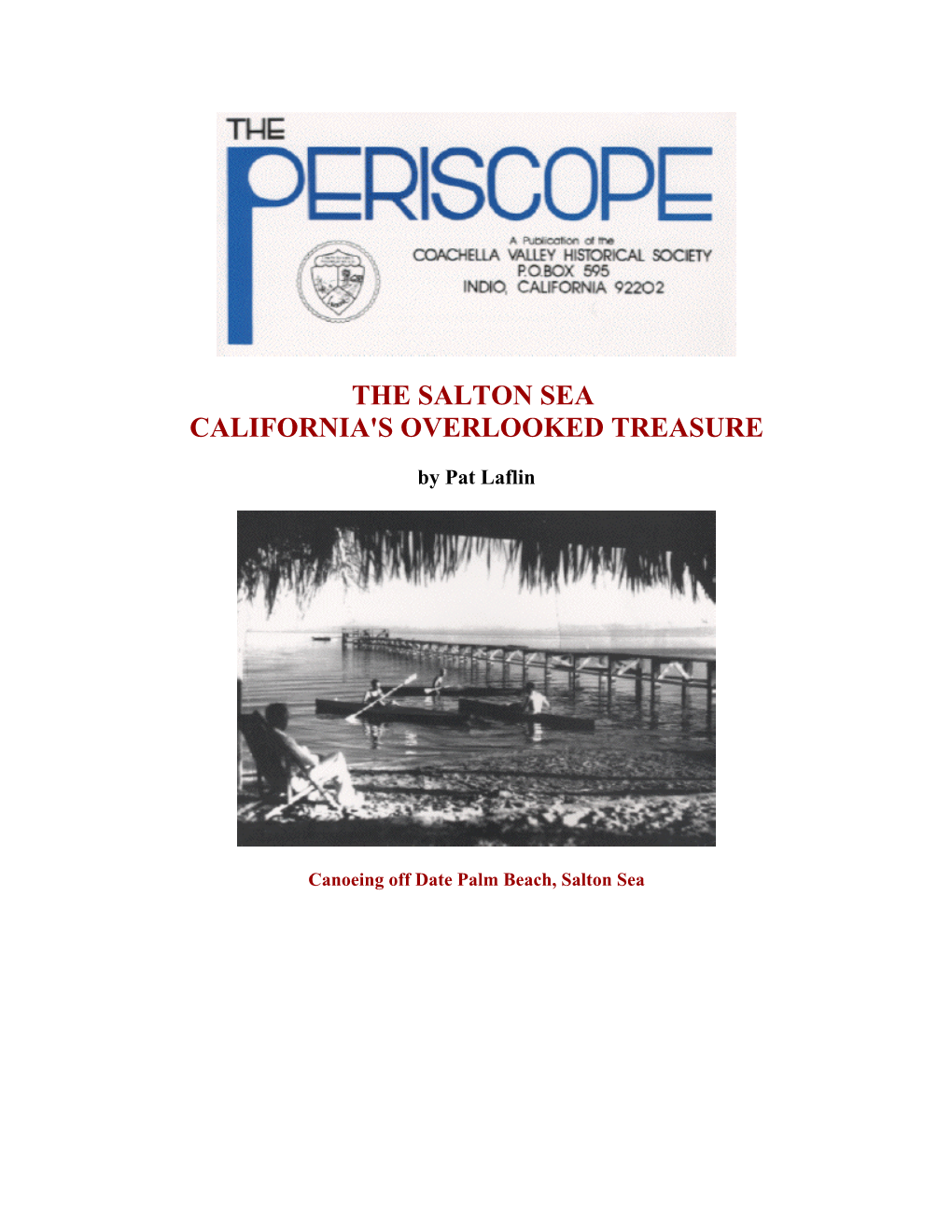 The Salton Sea California's Overlooked Treasure